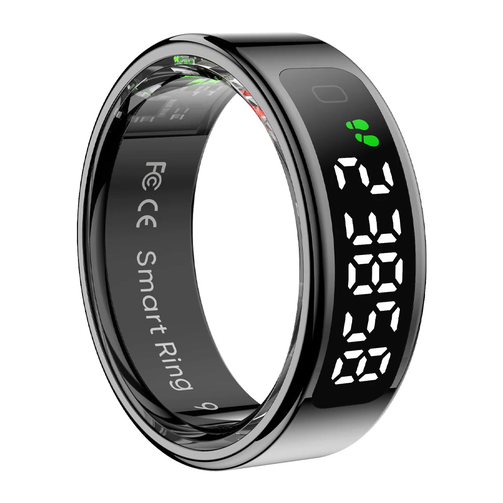 2026 COLMI R12 Smart Ring with Display Screen and Touch, Wireless Charging, Health Manager, 5 ATM Waterproof For Men Women