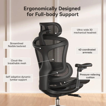 Doro C300 Ergonomic Office Chair with Ultra Soft 3D Armrests, Dynamic Lumbar Support for Home Office Chair,, Customized