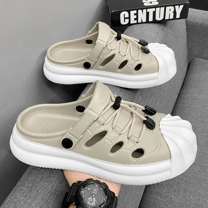 Fashion Men Sandals Summer Half Slippers Outdoor Women Beach Shoes Couple Walking Sneakers Comfortable Breathable Casual Shoes