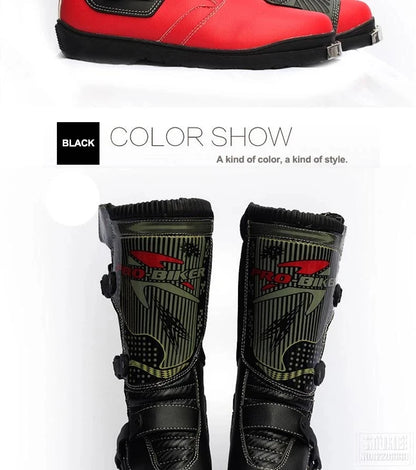 Motorcycle Boots Men Waterproof PU Boots Anti-drap Moto Boots Motocross Motorcycle Shoes Protection Motorcycle Long Thigh Boots