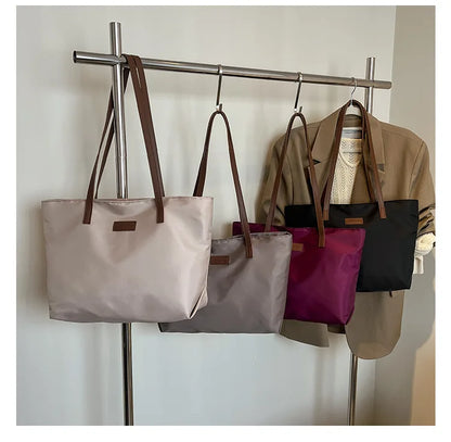 Casual Women's Oxford Cloth Shoulder Bags College Commuter Ladies Waterproof Tote Shopping Bag Large Capacity Female Handbags