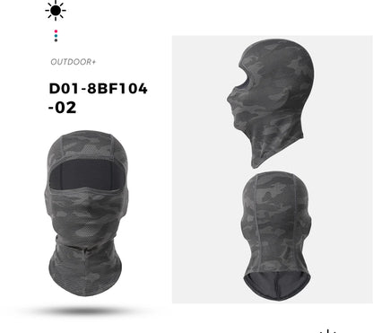Motorcycle Cooling Full Face Mask Summer Breathable Motorbike Riding Hood Neck Cover Motocross Cycling Helmet Headgear