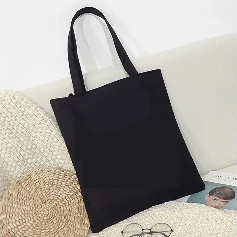 Romantasy Book Tote Bag Canvas Tote Bag  Shoulder Bag with Makeup Bag Literary School Handbag Casual Bags