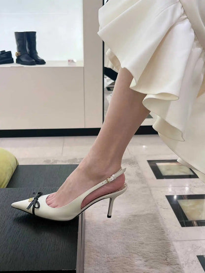 Heels Sandals Gladiator Summer Luxury Brand 2026 Bow Women High Heels Pointed Toe Designer Elegant Slingbacks Party Ladies Shoes