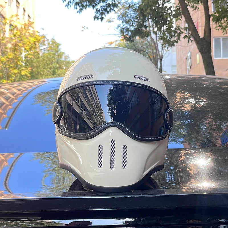 ORZ NEW Motorcycle FBR Full Face Retro Helmet Tokyo Style Motorcycle Casco Moto Japan TT Helmets Fiberglass With Clear Visor
