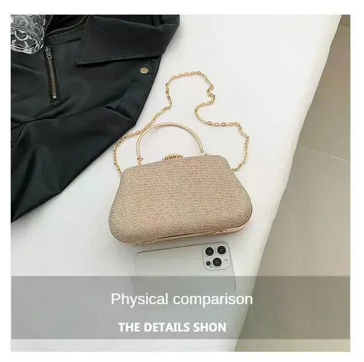 Luxury High Design Women Evening Bag Brand Party Banquet Glitter Bag for Ladies Wedding Clutch Handbag Shoulder Bag Chain Bolsas