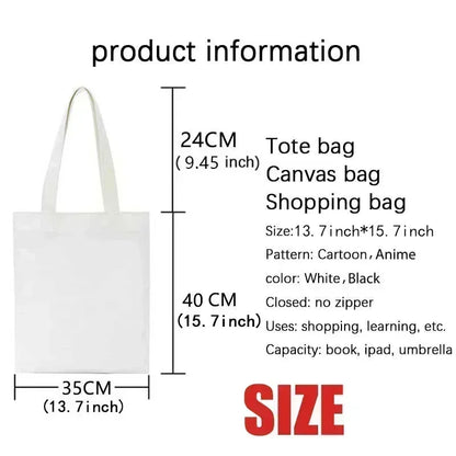 Spanish Women Shoulder Bag Graphic Harajuku Shopper Bags Large Capacity Canvas Tote Handbag No Zipper Eco Casual Girl Handbags