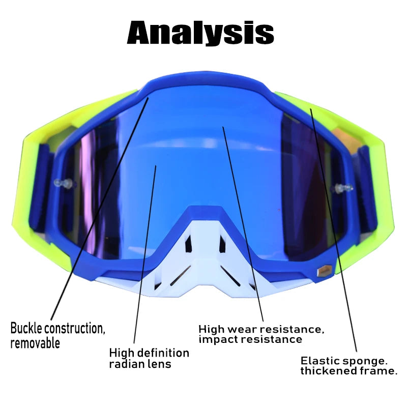 Motorcycle Glasses Dirt Bike MX Goggles Anti-Fog HD Lens Motocross Enduro Sunglasses Windproof Ski Goggles Factory Wholesale