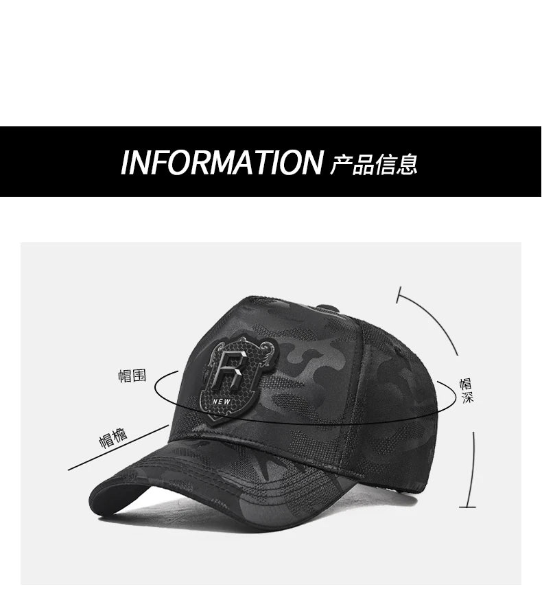 Hip hop Baseball Cap R Logo Camouflage Hat Men's and Women's Summer Sun Hat Adjustable Hiking hat Hip Hop Trucker hat