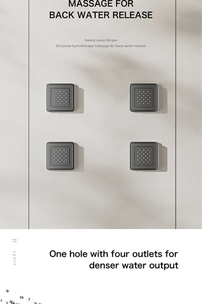 Luxury gun gray brass shower system with ceiling design Hidden LED digital display Dual control of Hot & Cold  bathroom Faucet