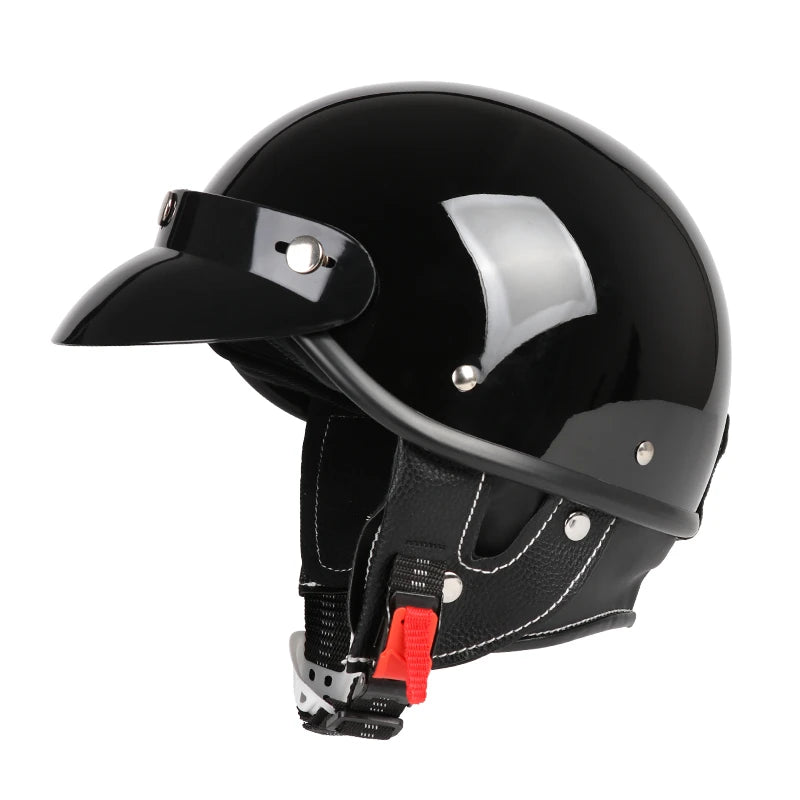 Motorcycle Helmet Half Helmet with Goggles Electric Vehicle Safety Helmet Suitable for Men and Women