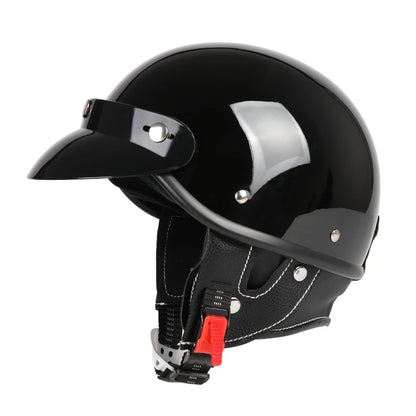 Motorcycle Helmet Half Helmet with Goggles Electric Vehicle Safety Helmet Suitable for Men and Women