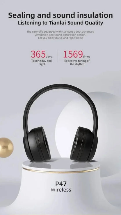 Multifunctional Portable Foldable Headmounted Wireless Bluetooth 5.0 Headset For Bluetooth connection TF Card Wired Connection