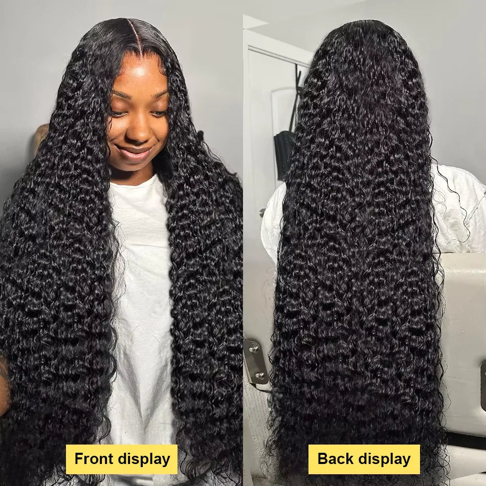 250 Density 13x6 Hd Lace Frontal Wigs Brazilian 32 34 40 Inch Deep Wave Curly Human Hair Wigs 100% For Black Women Preplucked