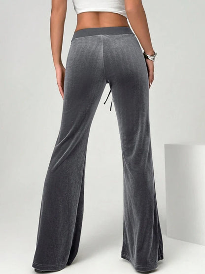2025 autumn and winter women's micro flared pants slim fit and slimming casual flared pants velvet pants