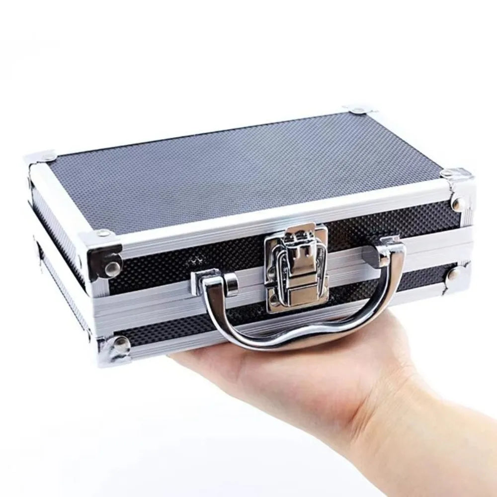 Shockproof Aluminum Alloy Tool Box Drop-Resistant Impact Resistant Portable Tool Case Protective Handheld Safety Briefcase