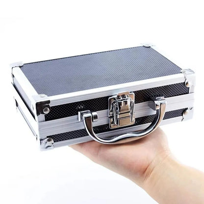Shockproof Aluminum Alloy Tool Box Drop-Resistant Impact Resistant Portable Tool Case Protective Handheld Safety Briefcase