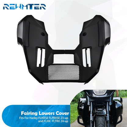 Motorcycle Lower Leg Fairing Cover Extended Chin Spoiler Kit For Harley Touring Street Road Glide 2023-Up FLHX FLTRX 2024-Up