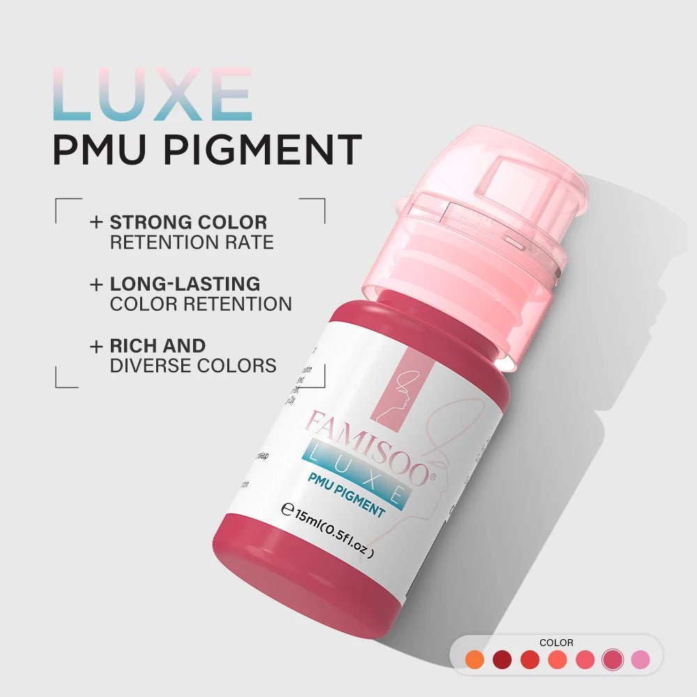 15ML Luxe PMU Pigment Europe's Best-selling 9 colors Lip Tattoo Ink For Semi Permanent Makeup Nano Lips Microblading Pigment