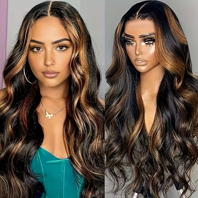 1B30 Highlight Body Wave Human Hair Wig 13x6 13x4 Hd Lace Front Wig Loose Body Wave PrePlucked Pre Cut Lace 4x4 5x5 Glueless Wig