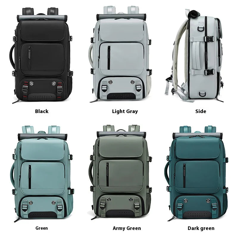 Large Travel Backpack Boardable Backpack USB Charging Waterproof Outdoor Travel Backpack Independent Shoe Compartment