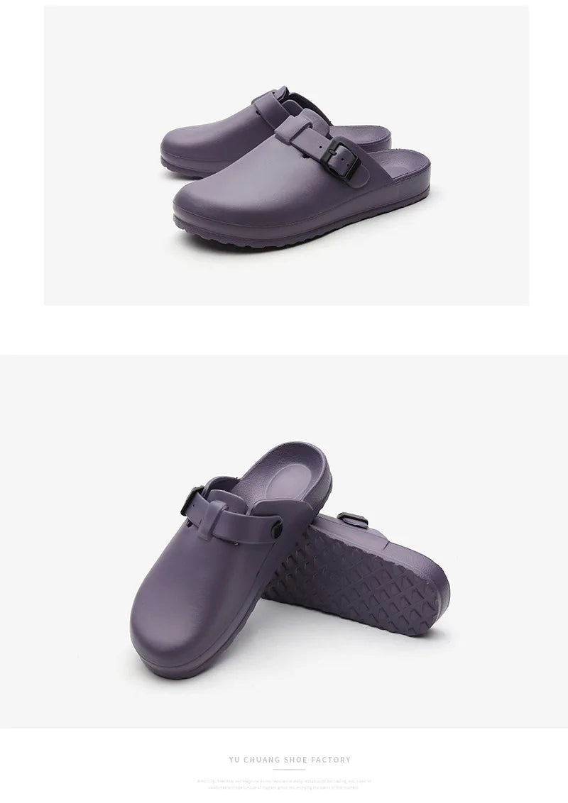 SmilePoP New Women Garden Slippers Kitchen Nonslip Men Slippers Outdoor Waterproof Women Sandals Easy Clean Light Home Shoes