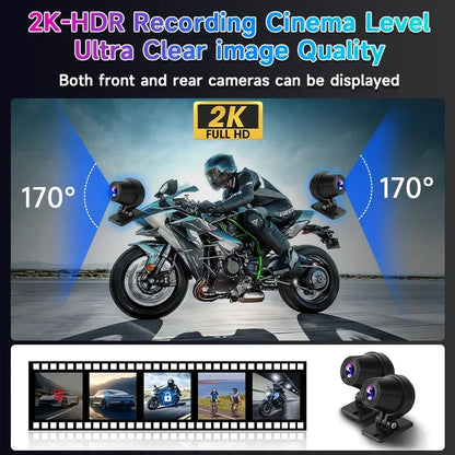 Jansite 7 inch 2K Motorcycle Upgrade Module DVR Navigation GPS Wireless CarPlay Waterproof IPX7 TPMS Portable Smart Display Cam