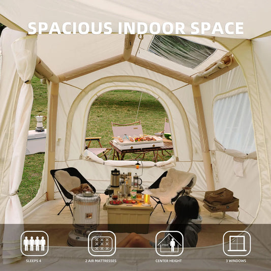 Inflatable Tents for Camping suv tent  Easy Setup Inflatable Tent Waterproof Air Glamping Tents for Camping Adult 4/6/8 Person