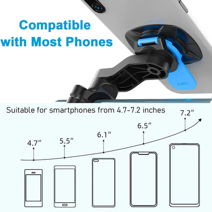 Standes Motorcycle Bike Phone Holder 360° Rotatable Detachable Mount for Delivery Navigation Self Lock Anti-shake Phone Holder