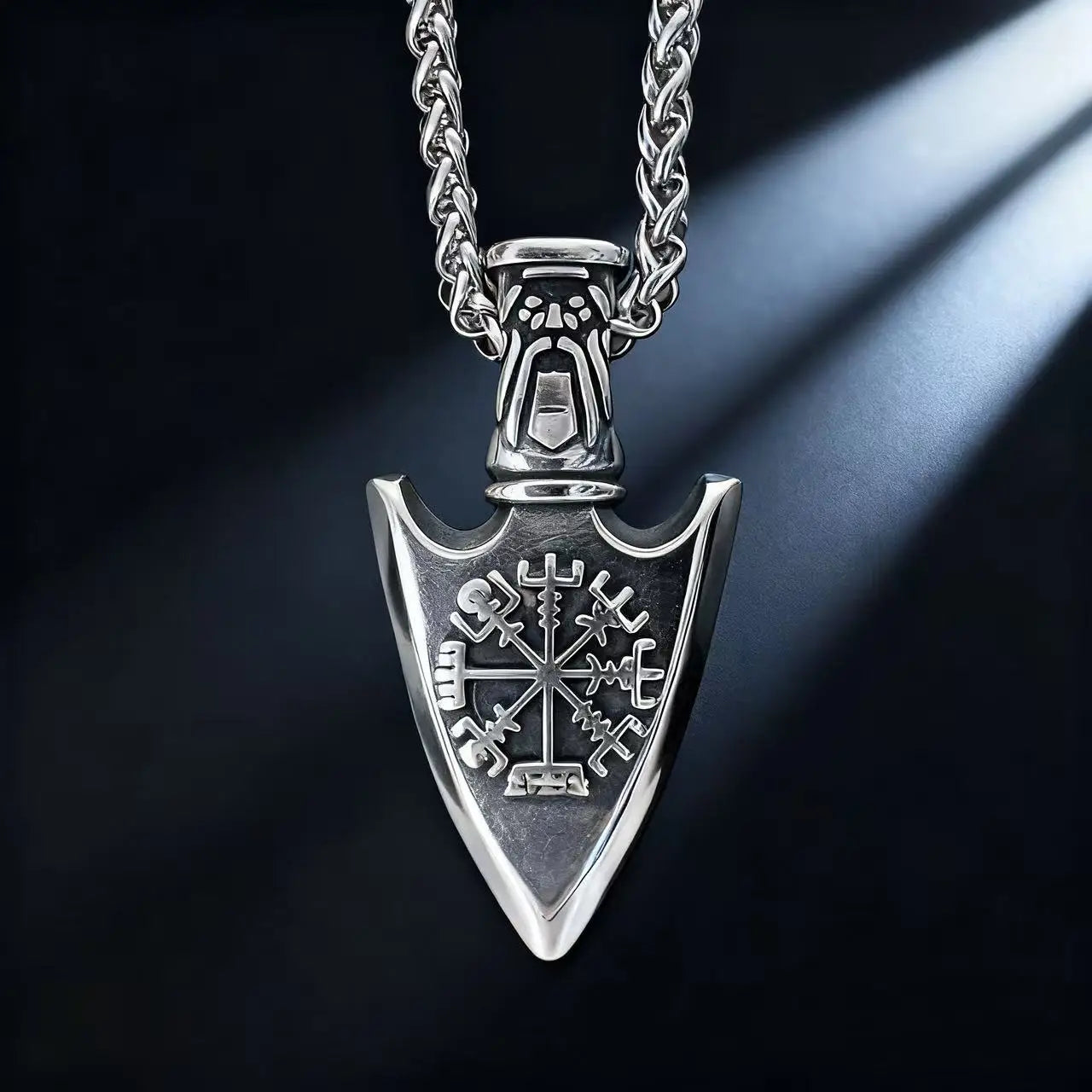 HNSP Odin Viking Rune 316L Stainless Steel Pendant Necklace For Men Chain Jewelry Accessories