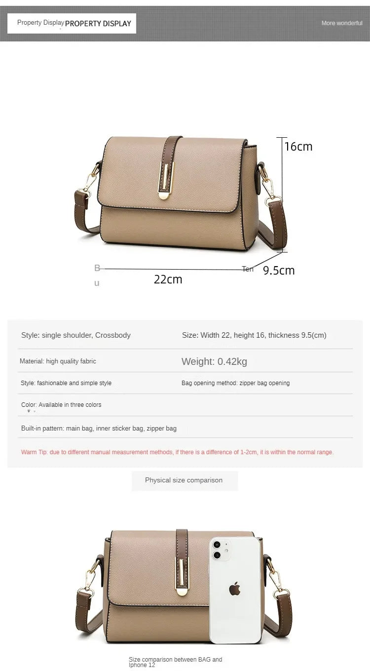 Fashion Crossbody Bag PU Leather Messenger Bag Versatile Sling Shoulder Women's Bag Small Handbags Sac A Main Femme Bolsas