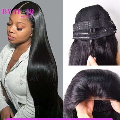 Glueless Wigs Straight Human Hair Wig 6x4 4x4 Lace Closure Pre Cut Lace Wigs Brazilian Hair Transparent Lace Wigs Drawstring Wig