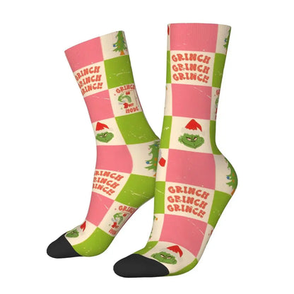 Cartoon Grinchh Xmas Socks Men's Women's Funny Happy Christmas Socks Hip Hop Spring Summer Autumn Winter Socks Gift