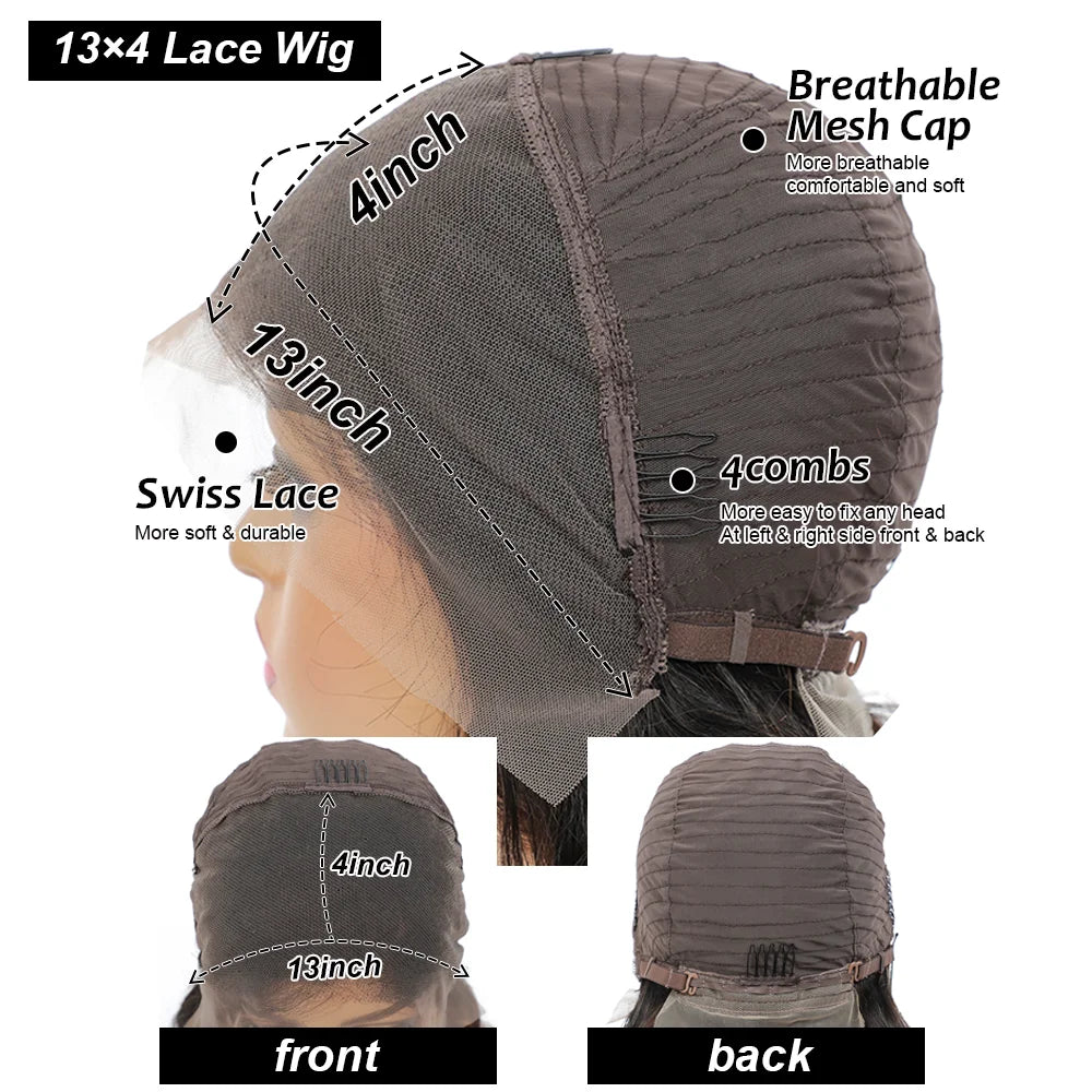Bob Wig Human Hair 13X4 HD Lace Frontal Short Straight Lace Front Bob Wigs for Black Women Human Hair Wine Red 99J Burgundy