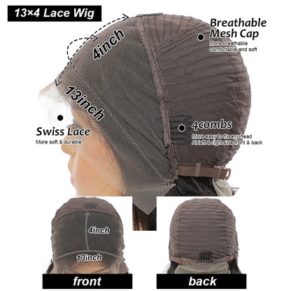 Bob Wig Human Hair 13X4 Lace Frontal Bob Wigs For Black Women Human Hair Glueless Straight Bob Lace Front Wig Natural Color Wigs