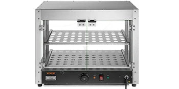 2/3 Tiers Countertop Food Warmer Commercial 3D Heating Pizza Pastry Warmer with Temp Knob Display Kitchen Appliance