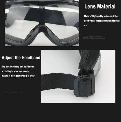Double-layer Outdoor Windshield Labor Protection Glasses PC Lens Protective Head-mounted Adult Men's Women's Ski Glasses