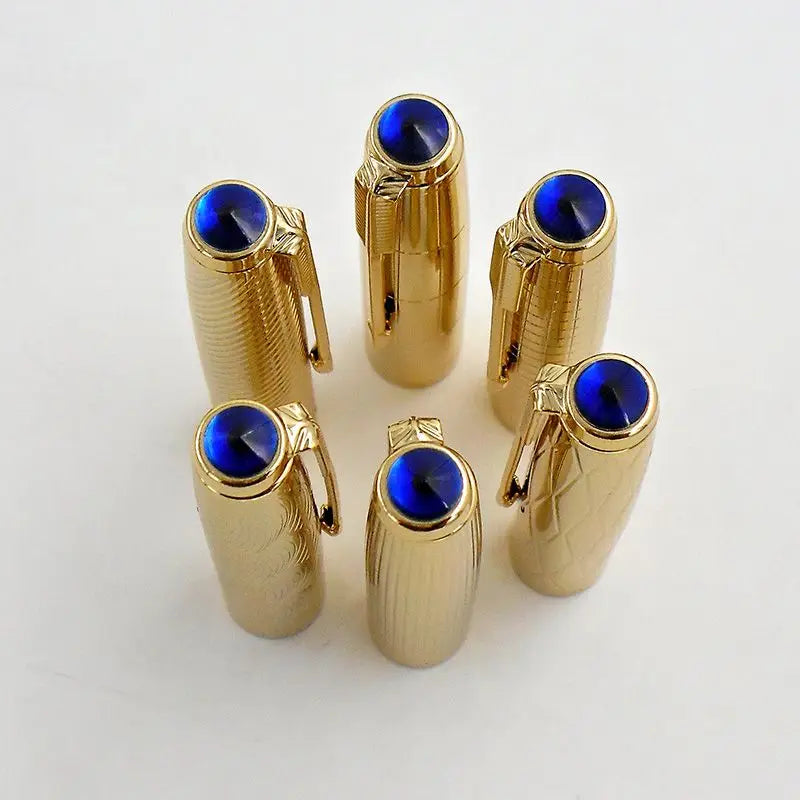 WingSung 601A Double Blue Stone Fountain Pen Gold Carving Cap Vacuum Piston F 0.5mm Iridium Wrapped Nib Writing Ink Pens Gift