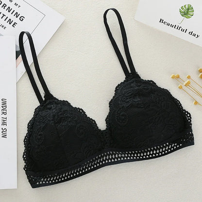 New Lace Sexy Lingerie Wireless Bra for Women Padded Push Up Bralette Female Brassiere Soft Backless Fashion Bras Underwear