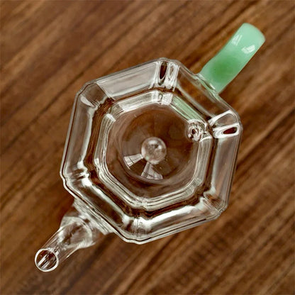 Hexagonal Imitation Jade Handle Glass Teapot Heat Resistant Small Capacity 210ml Boiling Flower Green Tea Pot Kung Fu Tea Set
