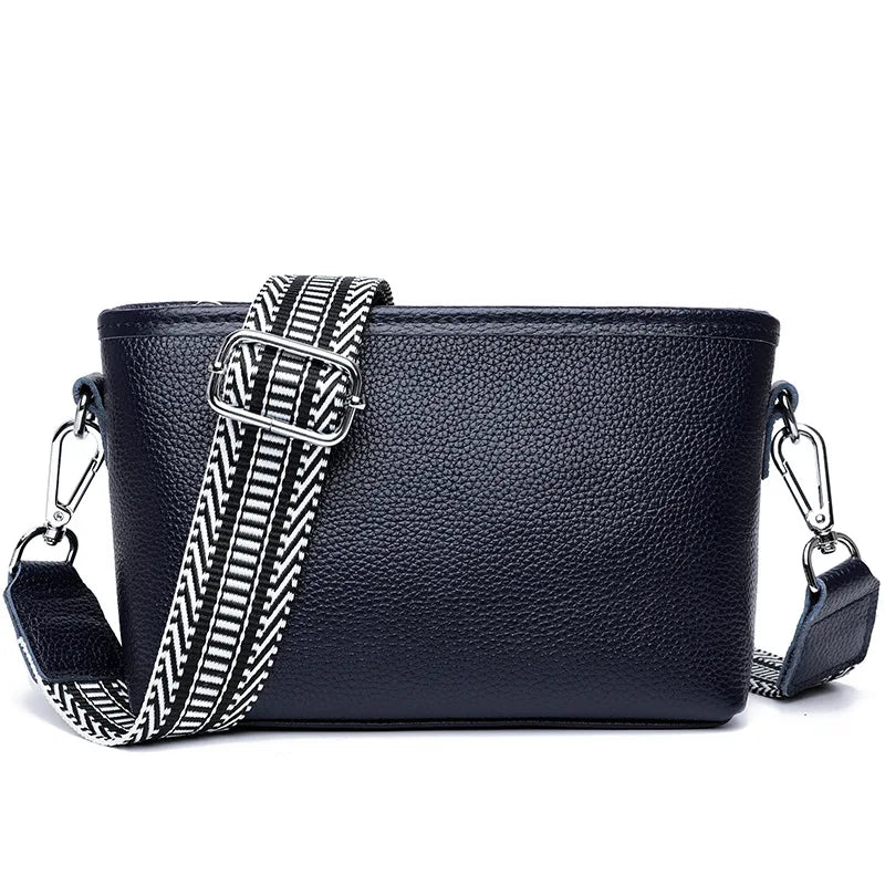 100% Genuine Leather Shoulder Bag for Women Solid Purse Luxury Cowhide Crossbody Bags Female Fashion Handbag Hobos Tote Bag