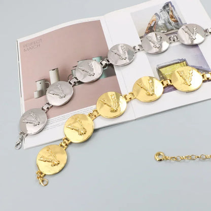 2025 New round gold color silver color alphabet belt luxury dress long waist chain  designer belt women's fashion accessories