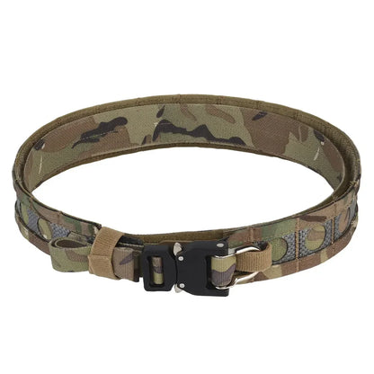 Tactical Ferro-style Bison Lightweight Belt with Quick Detach Metal D-Ring Buckle MOLLE Men's Waist Belt Hunting Pistol Airsoft