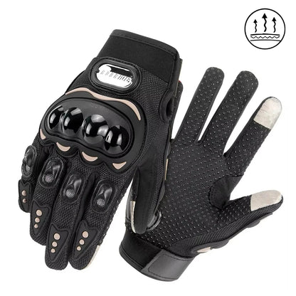 Vintage Leather Motorcycle Gloves Summer Breathable Unisex Biker Gloves With Anti-Slip Ventilation Design Motorbike Ride Glove