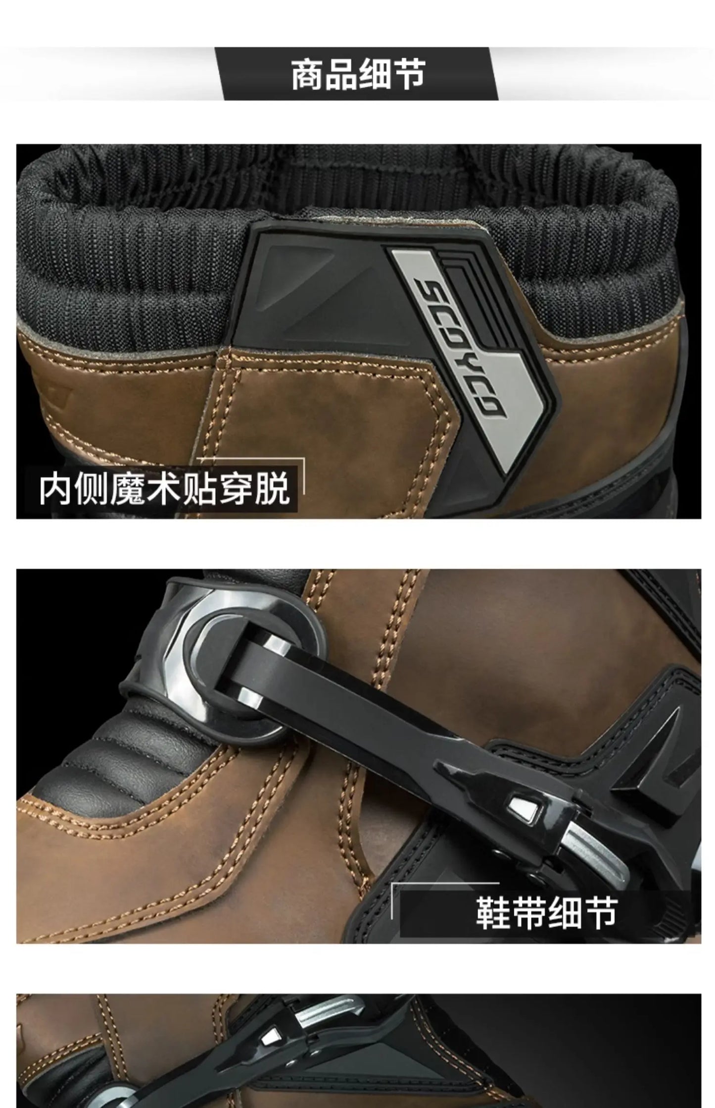 Retro Motorcycle Boots Cowhide Waterproof Mid-Calf Long riding Boots Men Women Riding Motocross Bota Motorbike Motocross Shoes