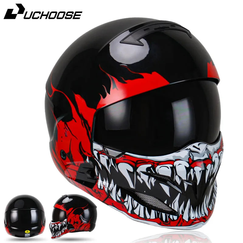 New Scorpion Retro Motorcycle Cascos Moto Locomotive Personality Multi-purpose Combination Helmet  Detachable Multi-purpose