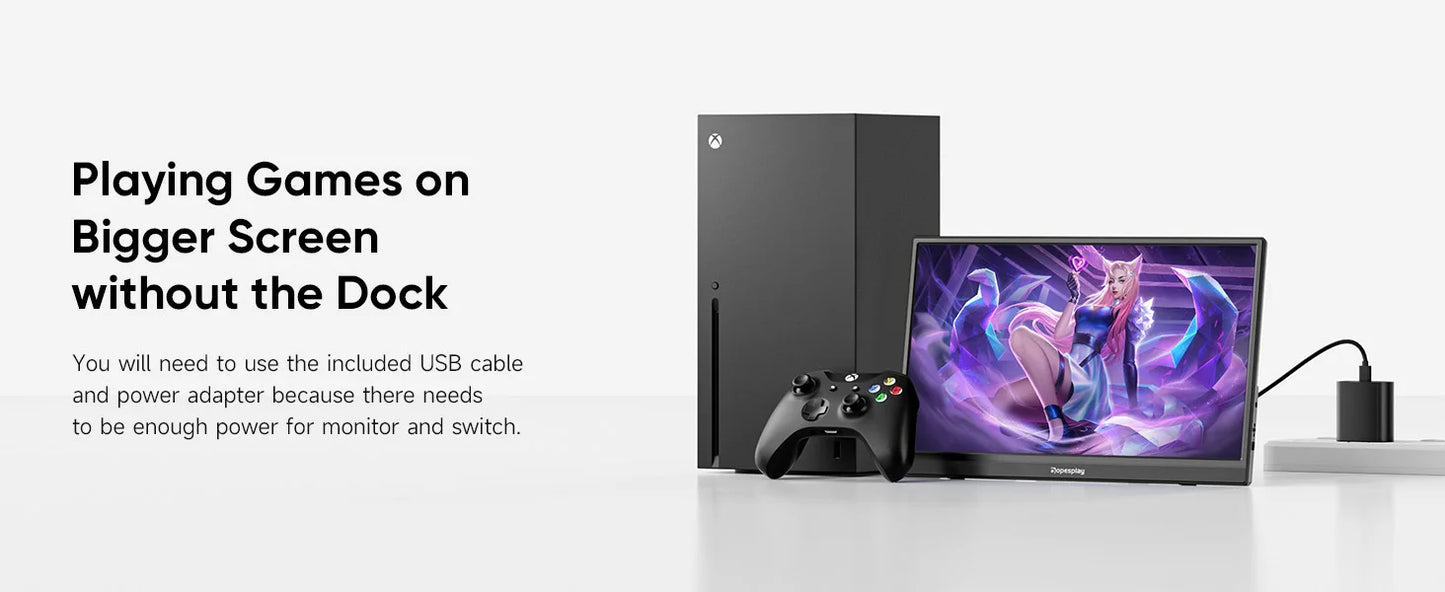 Dopesplay 15.6 inch Portable Monitor 1080P IPS External Screen Extender Display for Laptop PS 4 5 Switch Gaming Travel Monitors