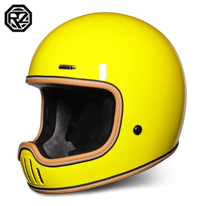 ORZ Retro Full Helmet Motorcycle Motorcycle Helmet Four Seasons Couple Street Bike Helmet Riding