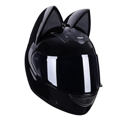 Capacete Casque Moto Motorcycle Full Face Helmet Women Moto Ear Helmets Personality Motorbike Helmet Cat Ear Helmet Motocross