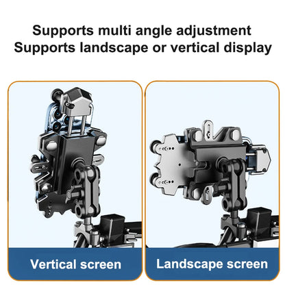 Alloy Shock-Absorbing Phone Holder for Motorcycle Bicycle Universal 360 Rotation Adjustment Mobile Phone Navigation Bracket